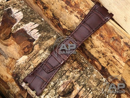 Capolavoro Chocolate Brown Alligator Leather Strap For Audemars Piguet Royal Oak Offshore 26470 42mm