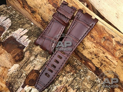 Capolavoro Chocolate Brown Alligator Leather Strap For Audemars Piguet Royal Oak Offshore 26470 42mm