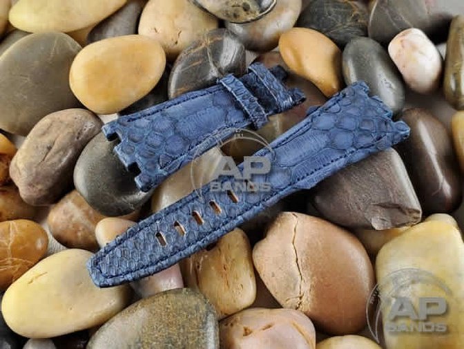 Pitone Navy Python Leather Strap For Audemars Piguet Royal Oak Offshore 26470