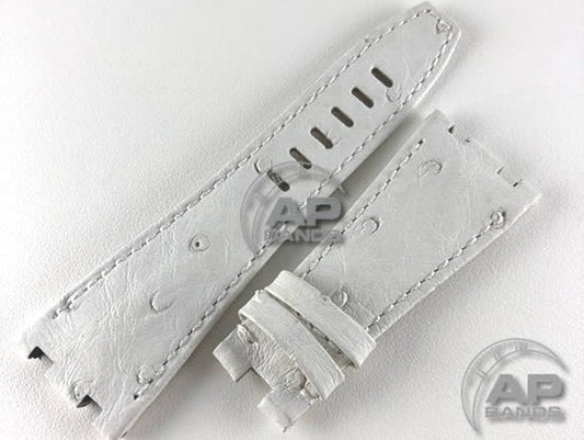 AP Bands White Ostrich Leather Strap For Audemars Piguet Royal Oak Offshore 26470