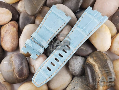 Capolavoro Powder Blue Alligator Leather Strap For Audemars Piguet Royal Oak Offshore 26470 42mm