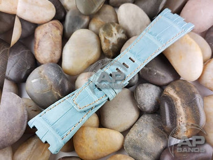 Capolavoro Powder Blue Alligator Leather Strap For Audemars Piguet Royal Oak Offshore 26470 42mm