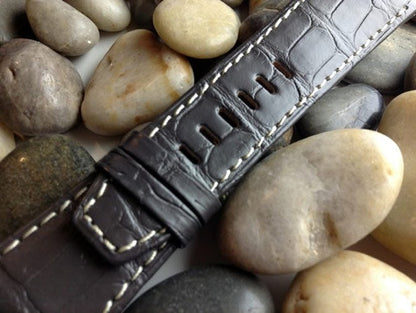 Capolavoro Charcoal Grey Alligator Leather Strap For Audemars Piguet Royal Oak Offshore 44mm Chronograph