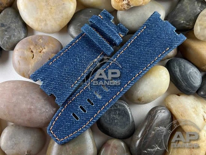 AP Bands Blue Denim Strap For Audemars Piguet Royal Oak Offshore 44mm 26400