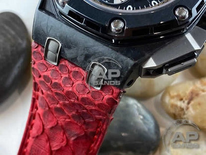 Pitone Red Python Leather Strap For Audemars Piguet Royal Oak Offshore 44mm Chronograph 26400