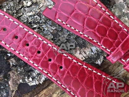 AP Bands Crimson Glazed Alligator Leather Strap For Audemars Piguet Royal Oak Offshore