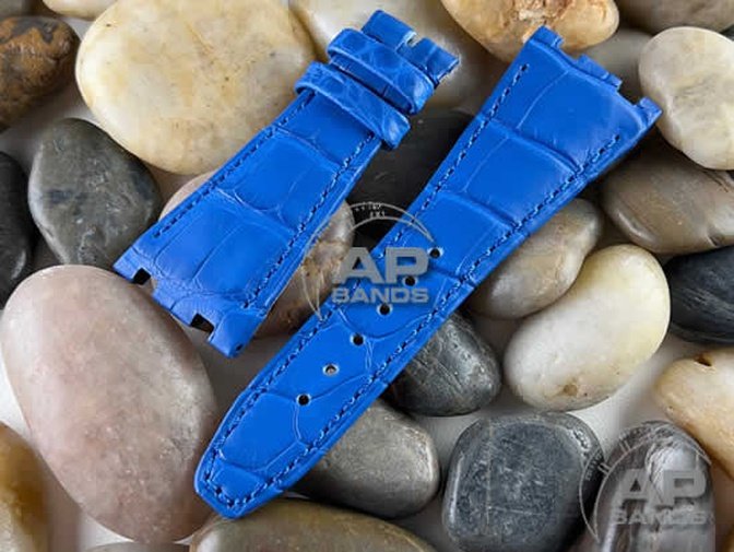 Capolavoro Electric Blue Alligator Leather Strap For Audemars Piguet Royal Oak Offshore