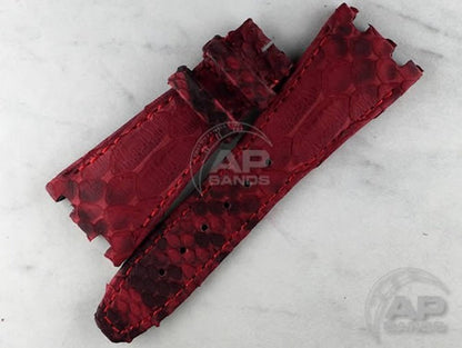 Pitone Red Python Leather Strap For Audemars Piguet Royal Oak Offshore