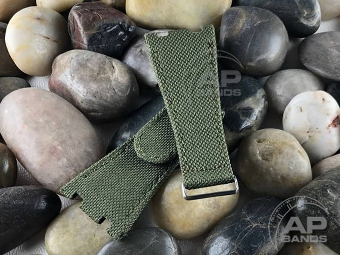 AP Bands Olive Velcro Style Nylon Strap For Audemars Piguet Royal Oak Offshore 44mm