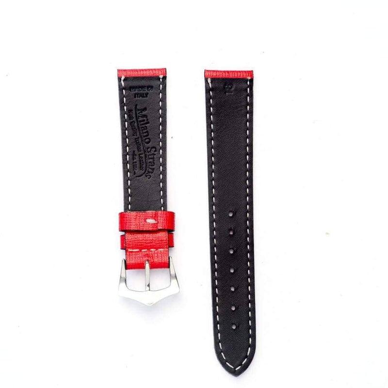 Red Saffiano leather Watch Strap