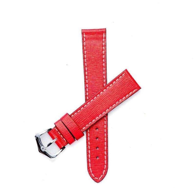 Red Saffiano leather Watch Strap