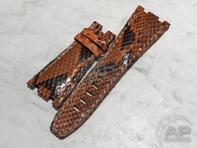 Pitone Orange Python Leather Strap For Audemars Piguet Royal Oak Offshore 26470