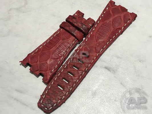 Pitone Red Python Leather Strap For Audemars Piguet Royal Oak Offshore 26470