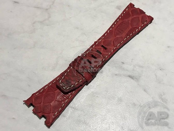 Pitone Red Python Leather Strap For Audemars Piguet Royal Oak Offshore 26470