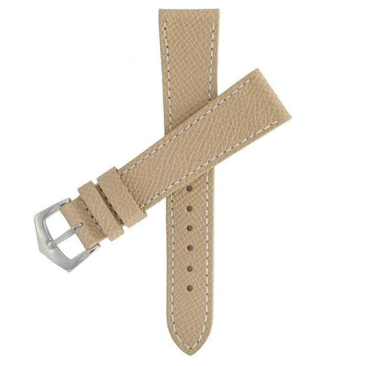 Sand Hammered Calfskin Ecru Stitches Watch strap