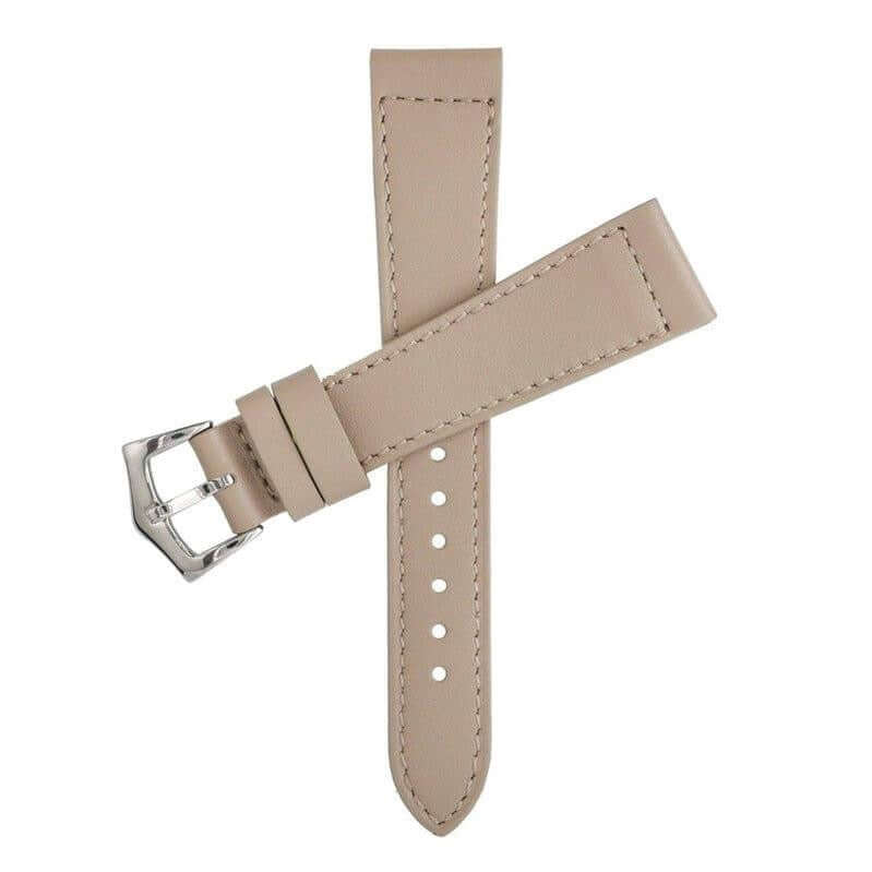 Taupe Calfskin Leather Watch Strap