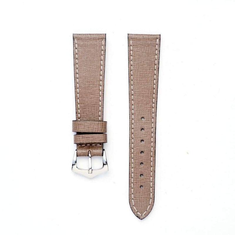 Taupe Saffiano  Leather Watch Strap -Taupe