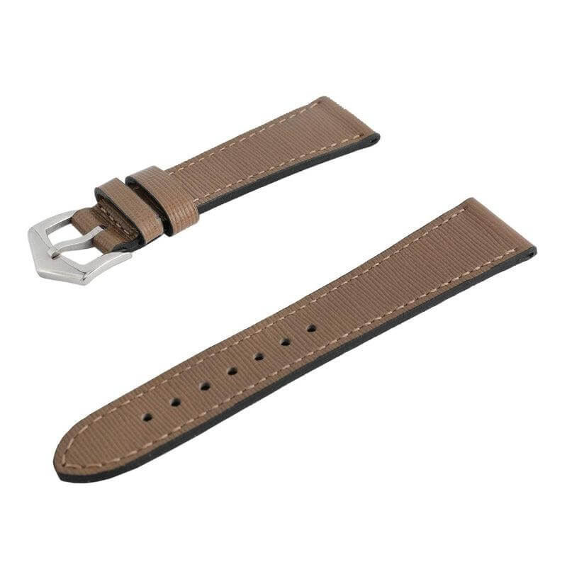 Taupe Saffiano  Leather Watch Strap - Taupe Color