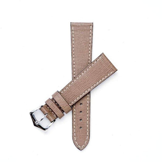 Taupe Saffiano  Leather Watch Strap -Taupe