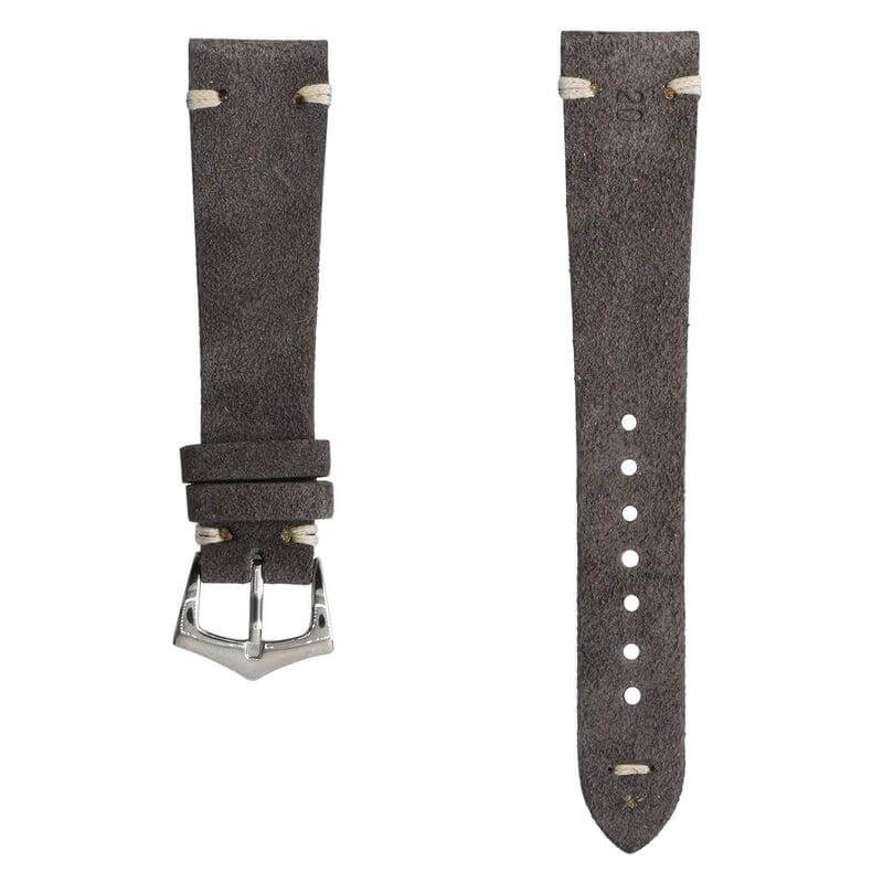 Taupe Suede Vintage Leather Watch Strap