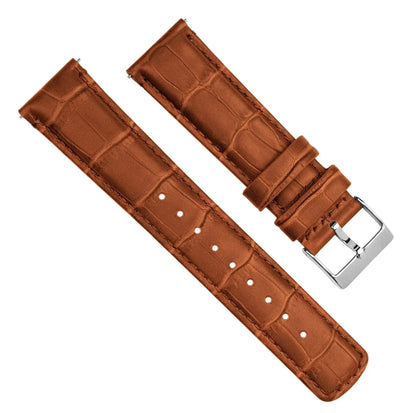 Toffee Brown Alligator Grain Leather Watch Band