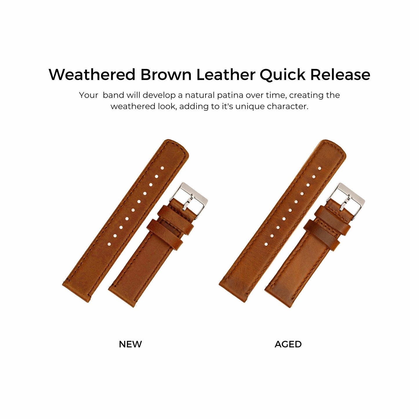 Samsung Galaxy watch7 Weathered Brown Leather Watch Band