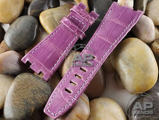 Capolavoro Glazed Lavender Alligator Leather Strap For Audemars Piguet Royal Oak Offshore 26470 42mm