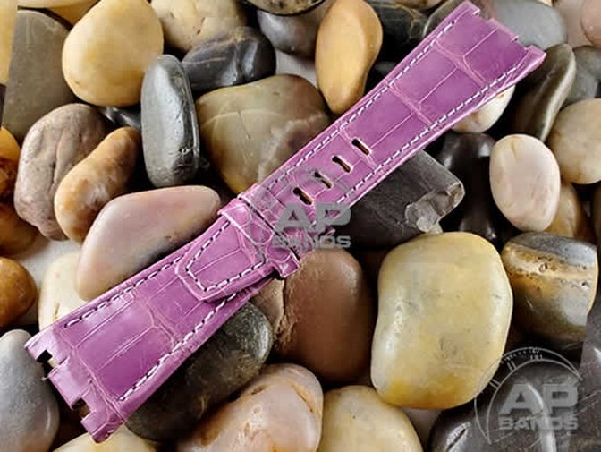 Capolavoro Glazed Lavender Alligator Leather Strap For Audemars Piguet Royal Oak Offshore 26470 42mm