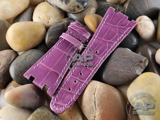 Capolavoro Glazed Lavender Alligator Leather Strap For Audemars Piguet Royal Oak Offshore