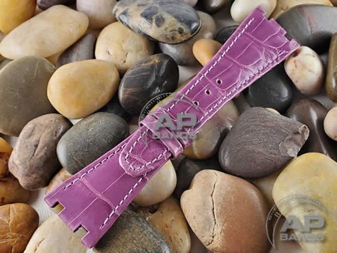 Capolavoro Glazed Lavender Alligator Leather Strap For Audemars Piguet Royal Oak Offshore