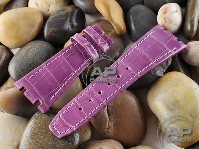 Capolavoro Glazed Lavender Alligator Leather Strap For Audemars Piguet Royal Oak 15400 15300 26300