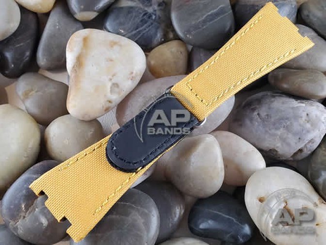 AP Bands Yellow Velcro Style Nylon Strap For Audemars Piguet Royal Oak Offshore 42mm