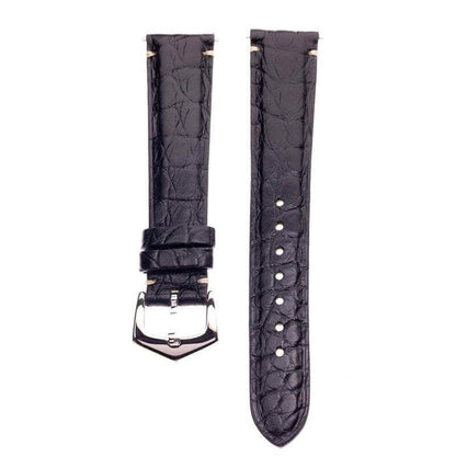 Apple Watch Leather Band ™  Black Alligator Minimal Stitches