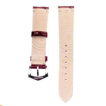 Apple Watch Leather Band ™  Burgundy Alligator Millennium Minimal Stitches Watch Strap