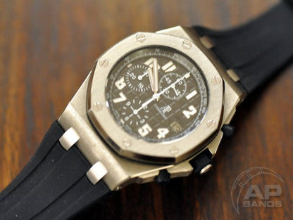 Scuta 100% Rubber Strap Black For Audemars Piguet Royal Oak Offshore