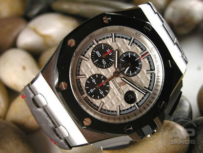 Capolavoro Charcoal Grey Alligator Leather Strap For Audemars Piguet Royal Oak Offshore 44mm Chronograph