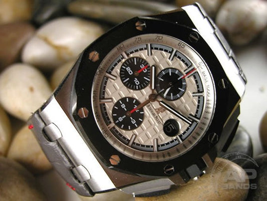 Capolavoro Charcoal Grey Alligator Leather Strap For Audemars Piguet Royal Oak Offshore 44mm Chronograph