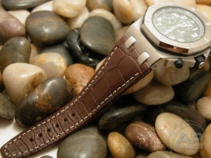 Capolavoro Chocolate Brown Alligator Leather Strap For Audemars Piguet Royal Oak Offshore