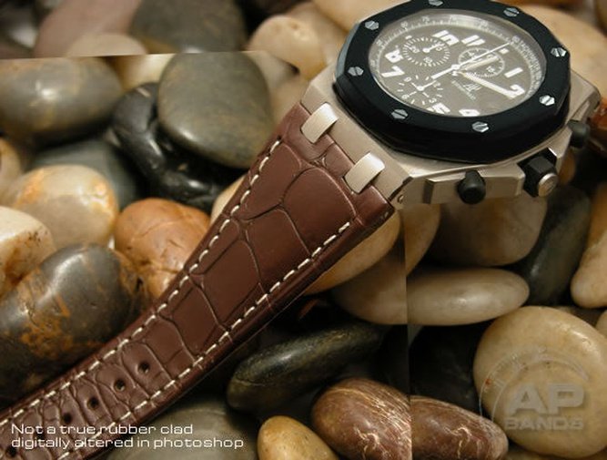 Capolavoro Chocolate Brown Alligator Leather Strap For Audemars Piguet Royal Oak Offshore