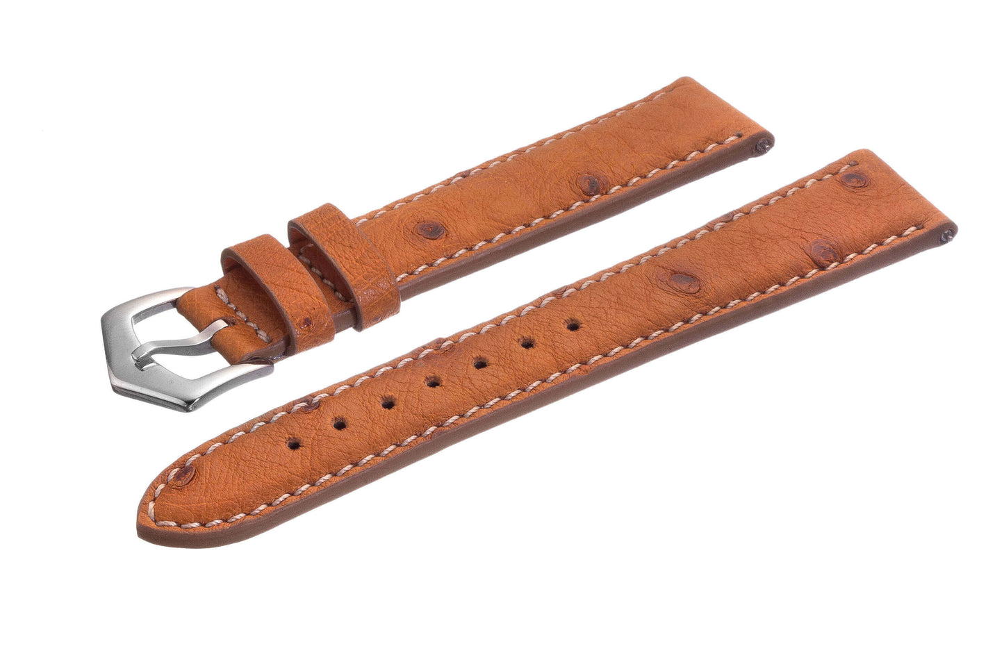 Cognac Ostrich Watch Band