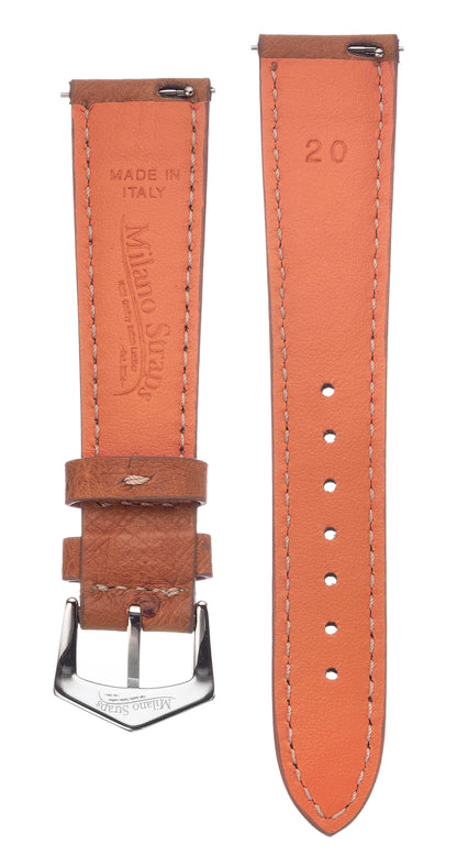 Cognac Ostrich Watch Band