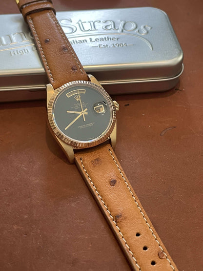 Cognac Ostrich Watch Band