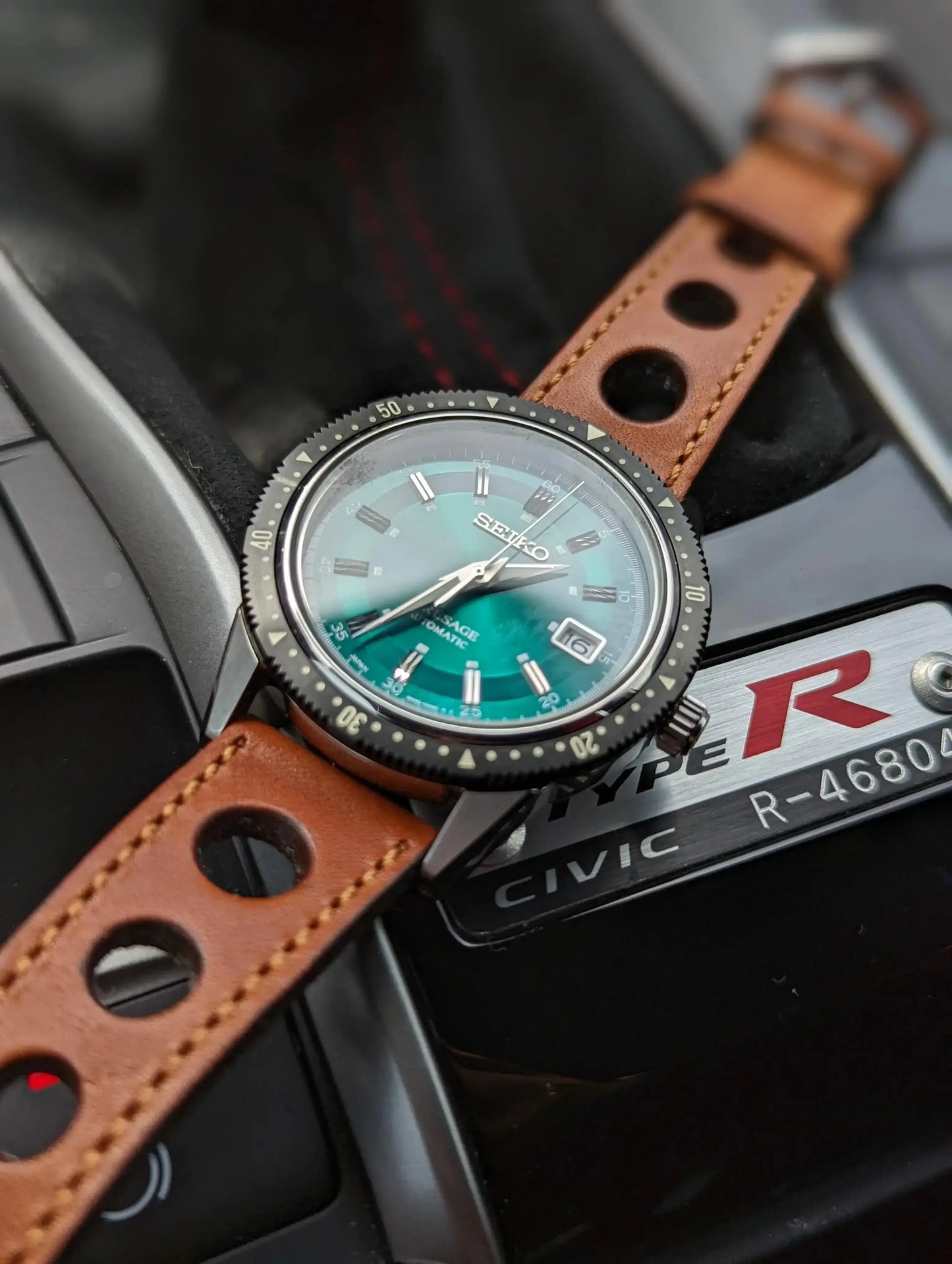 Cognac "Rally" Leather Watch Strap