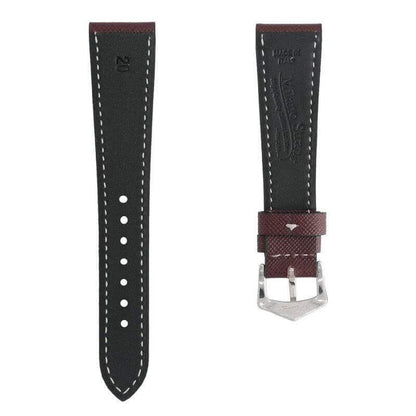 Cognac Saffiano  Leather Watch Strap