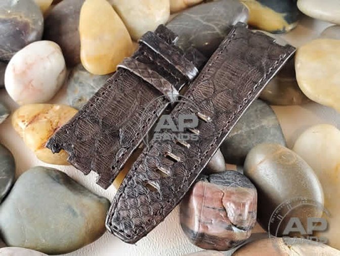 Pitone Dark Brown Python Leather Strap For Audemars Piguet Royal Oak Offshore Diver OEM