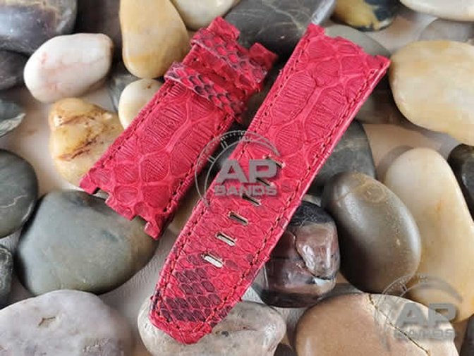 Pitone Red Python Leather Strap For Audemars Piguet Royal Oak Offshore Diver OEM