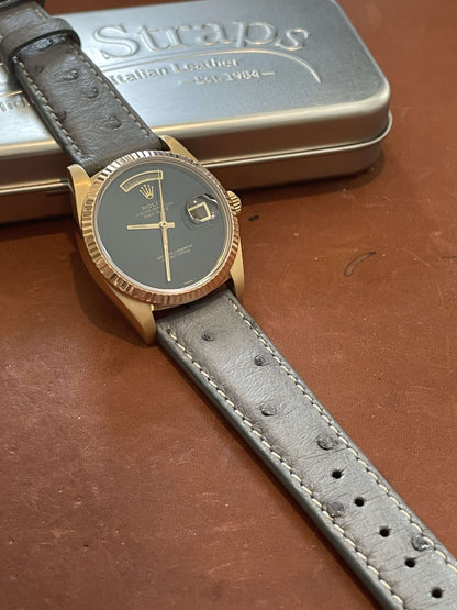 Grey Ostrich Watch Band