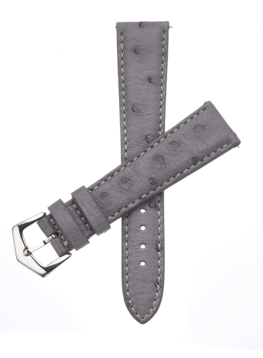 Grey Ostrich Watch Band