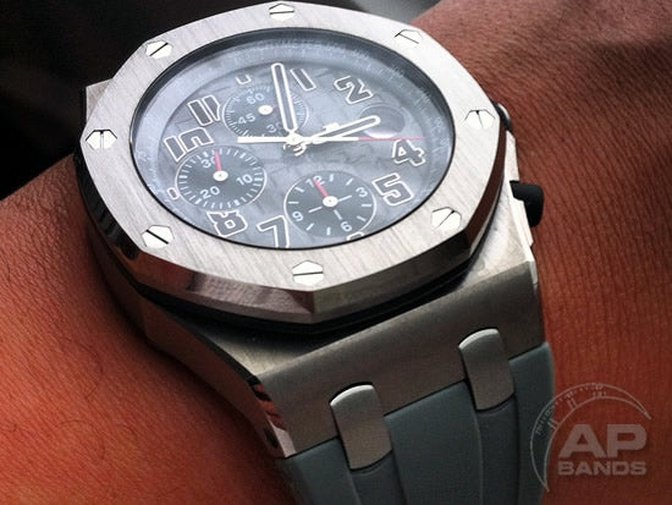 Scuta 100% Rubber Strap Grey For Audemars Piguet Royal Oak Offshore