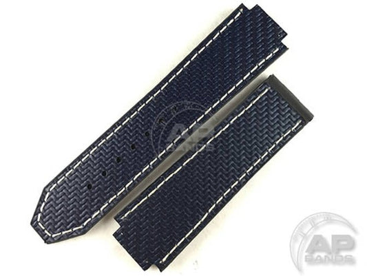 AP Bands 100% Genuine Blue Carbon Fiber Strap For Hublot Big Bang 44mm